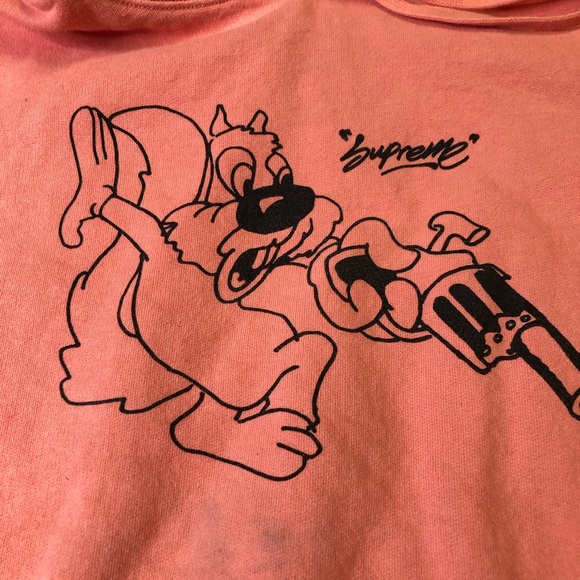 Supreme Mens Medium Size Orange Squirrel Hoodie - Picture 2 of 10